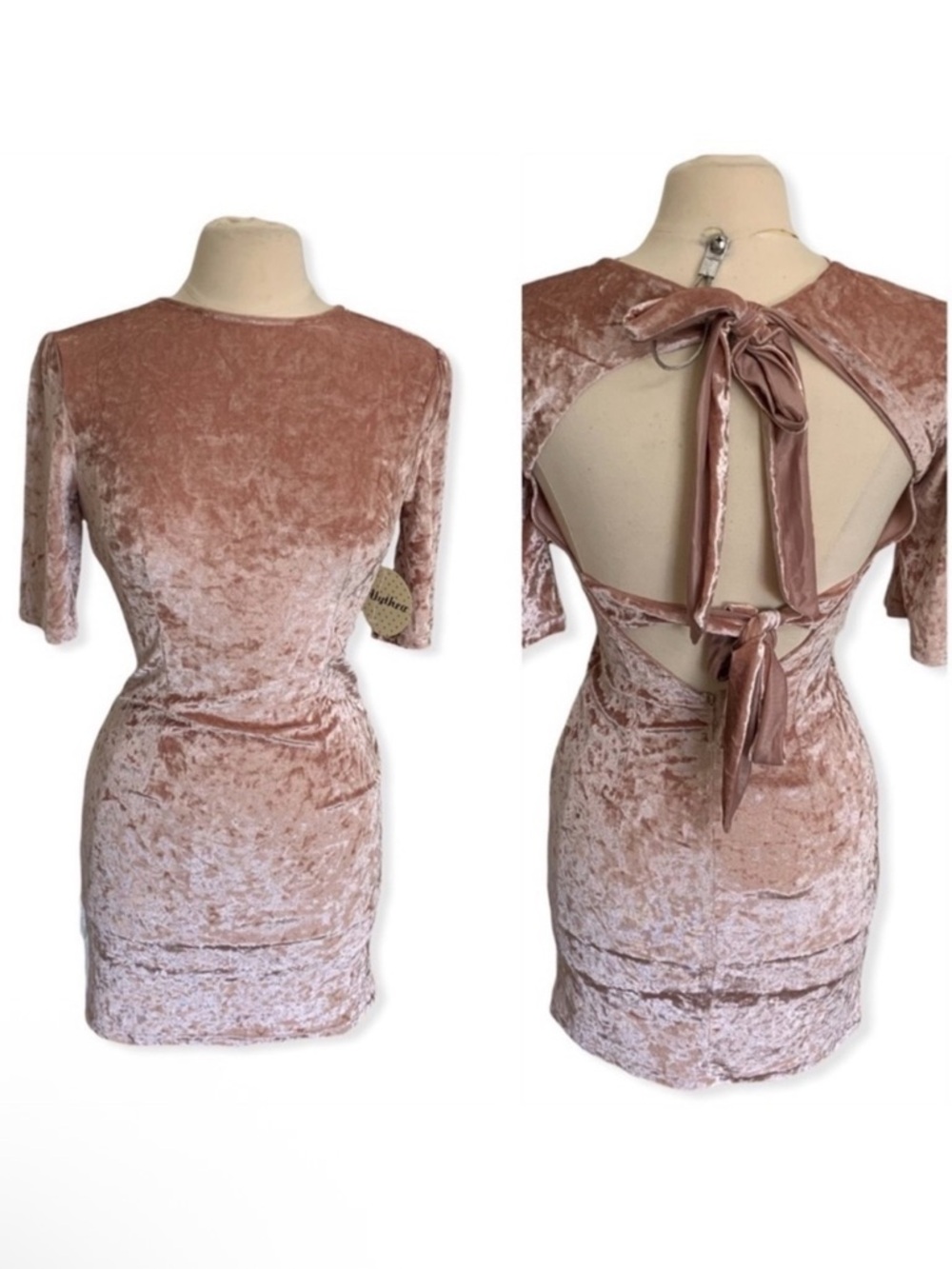 NWT Womens Velvet Bodycon Mini Dress